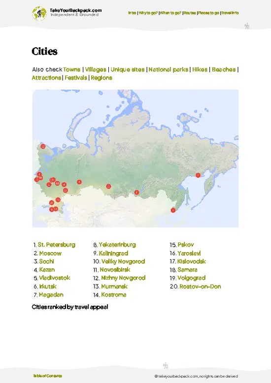 example page 6 from our offline Travel Guide for Russia