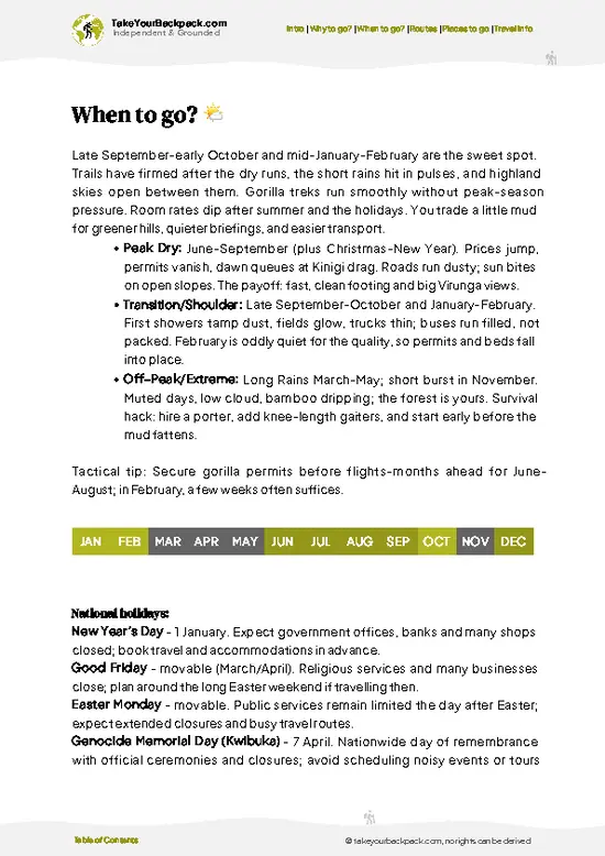 example page 3 from our offline Travel Guide for Rwanda