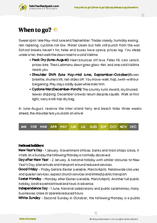 example page 3 from our offline Travel Guide for Samoa