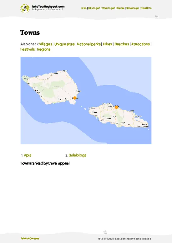 example page 6 from our offline Travel Guide for Samoa