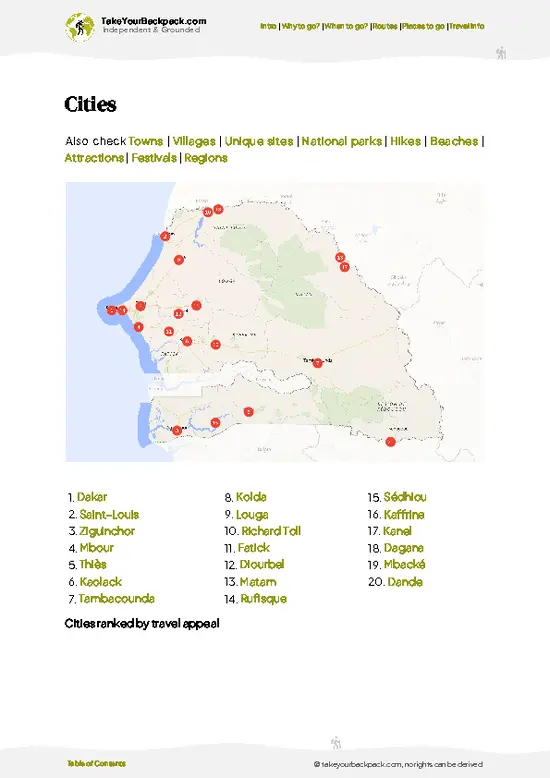 example page 6 from our offline Travel Guide for Senegal
