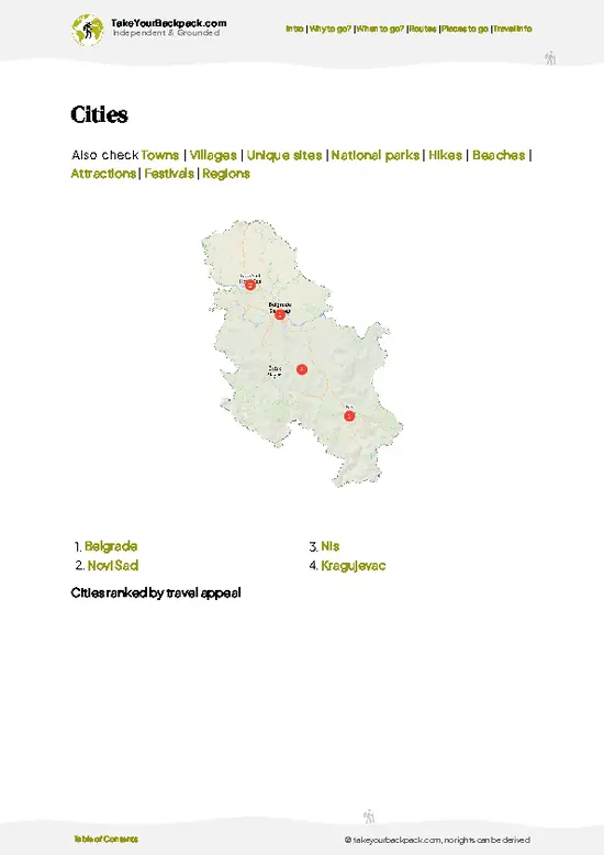 example page 6 from our offline Travel Guide for Serbia