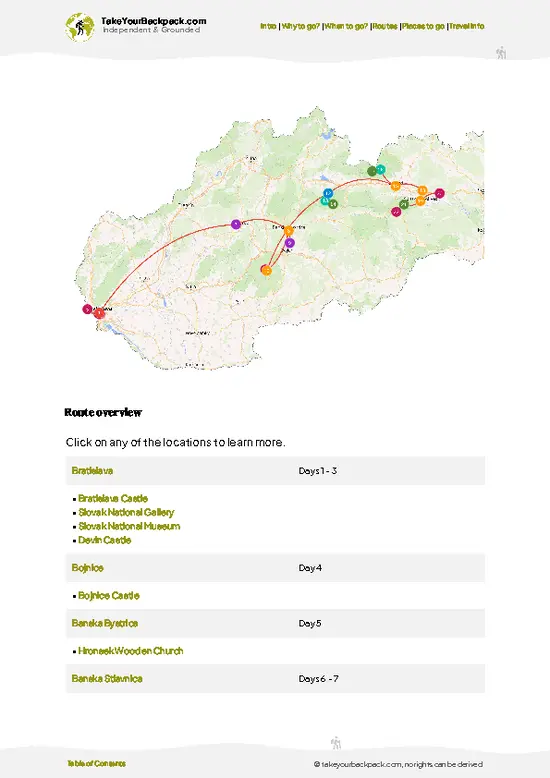 example page 4 from our offline Travel Guide for Slovakia