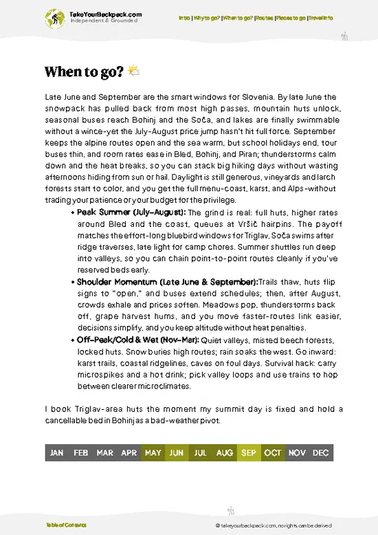example page 3 from our offline Travel Guide for Slovenia