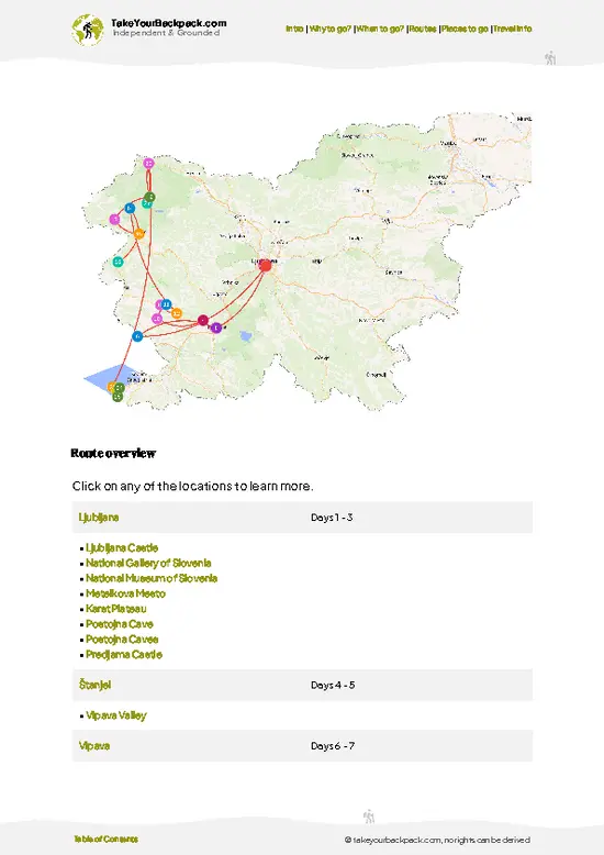 example page 4 from our offline Travel Guide for Slovenia