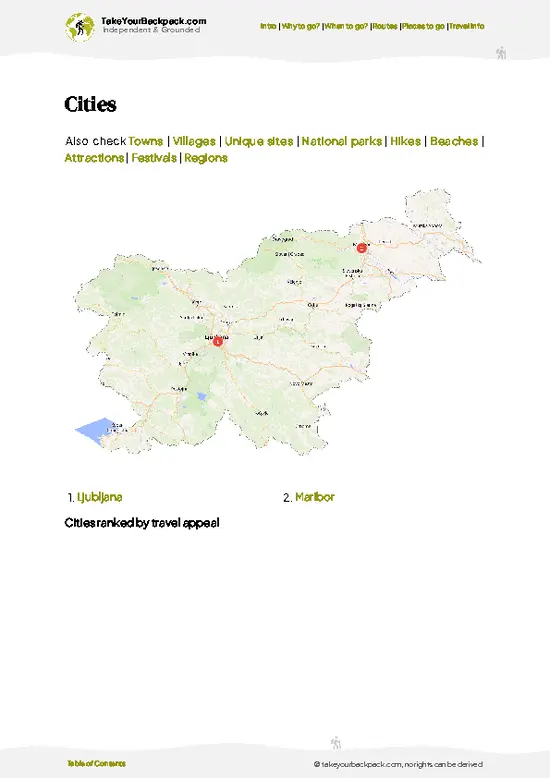 example page 6 from our offline Travel Guide for Slovenia