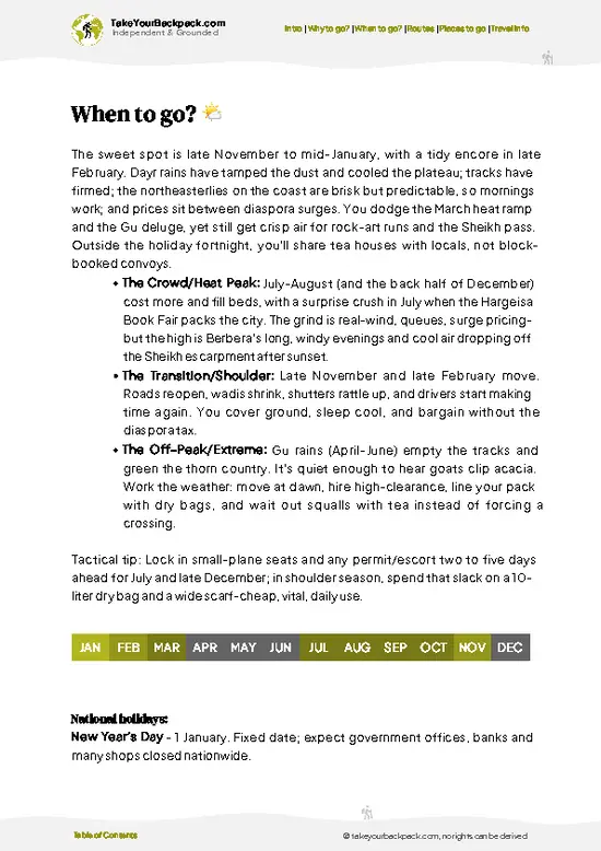 example page 3 from our offline Travel Guide for Somalia