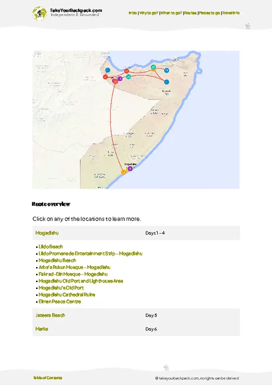 example page 4 from our offline Travel Guide for Somalia