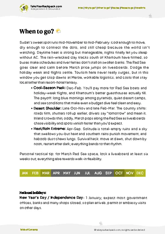 example page 3 from our offline Travel Guide for Sudan
