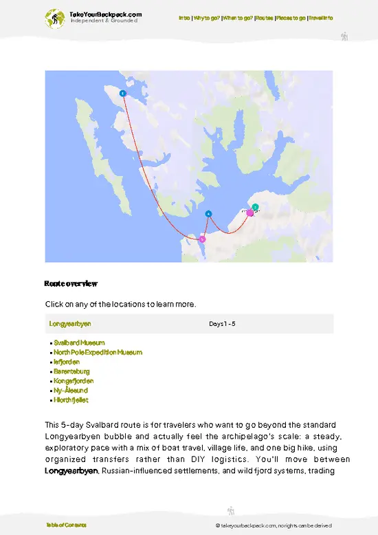 example page 4 from our offline Travel Guide for Svalbard