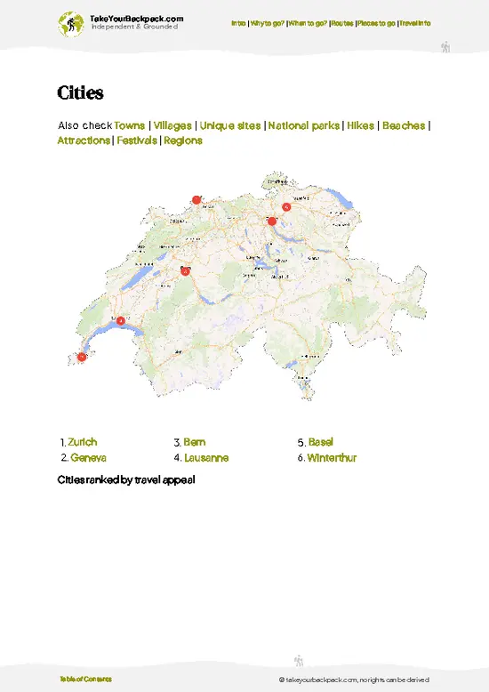 example page 6 from our offline Travel Guide for Switzerland