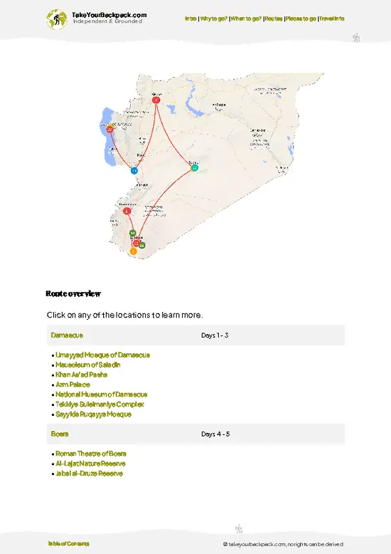 example page 4 from our offline Travel Guide for Syria