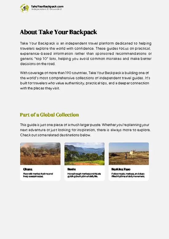 example page 1 from our offline Travel Guide for Togo