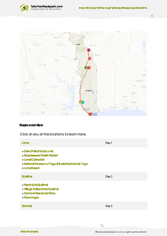 example page 4 from our offline Travel Guide for Togo