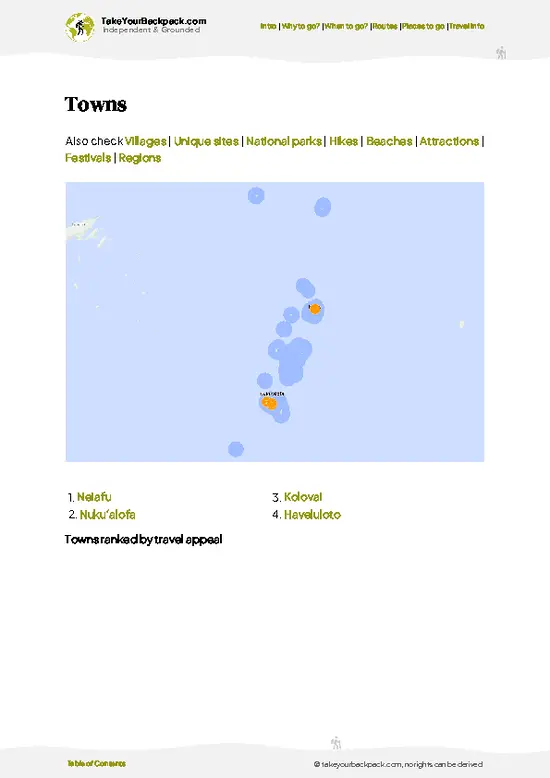 example page 6 from our offline Travel Guide for Tonga