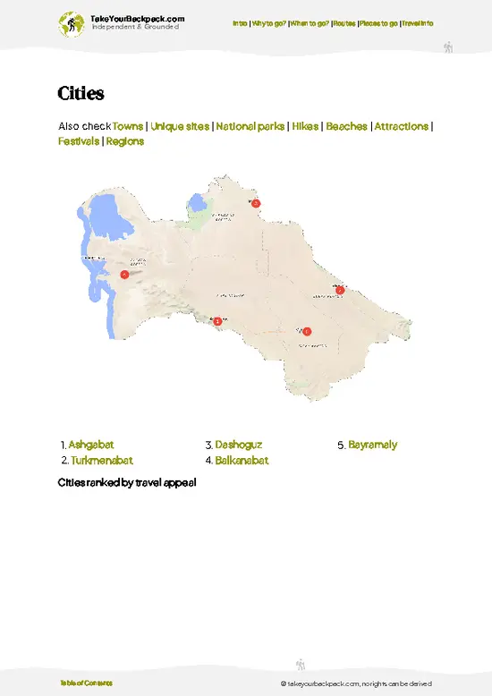 example page 6 from our offline Travel Guide for Turkmenistan
