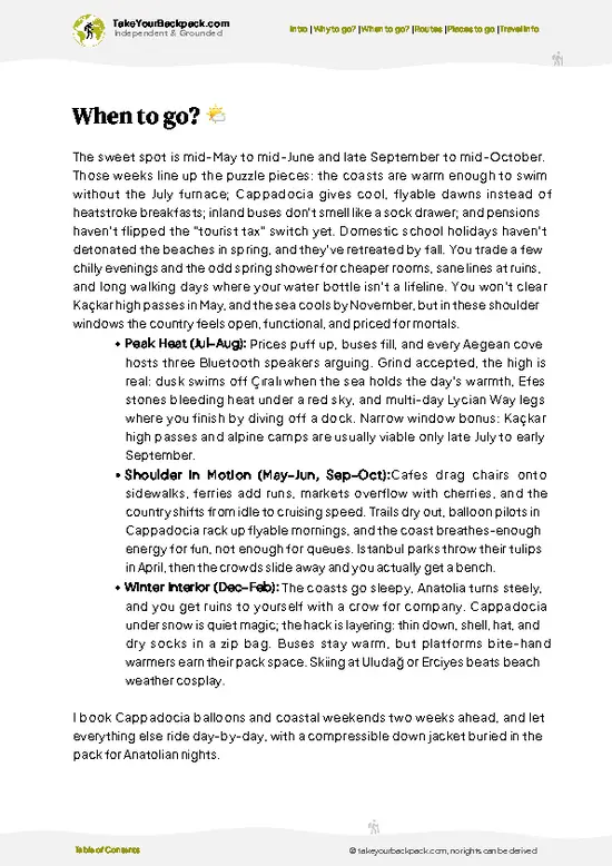example page 3 from our offline Travel Guide for Türkiye