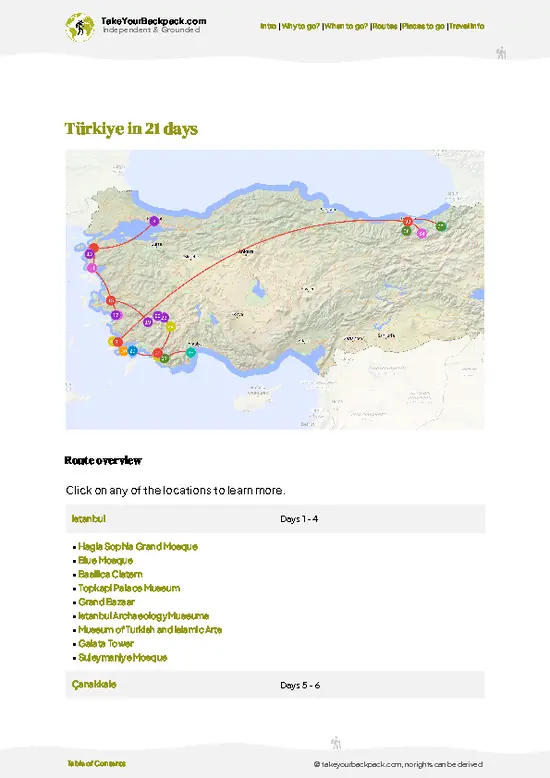 example page 4 from our offline Travel Guide for Türkiye