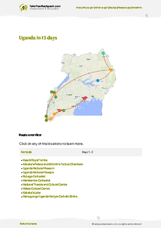 example page 4 from our offline Travel Guide for Uganda