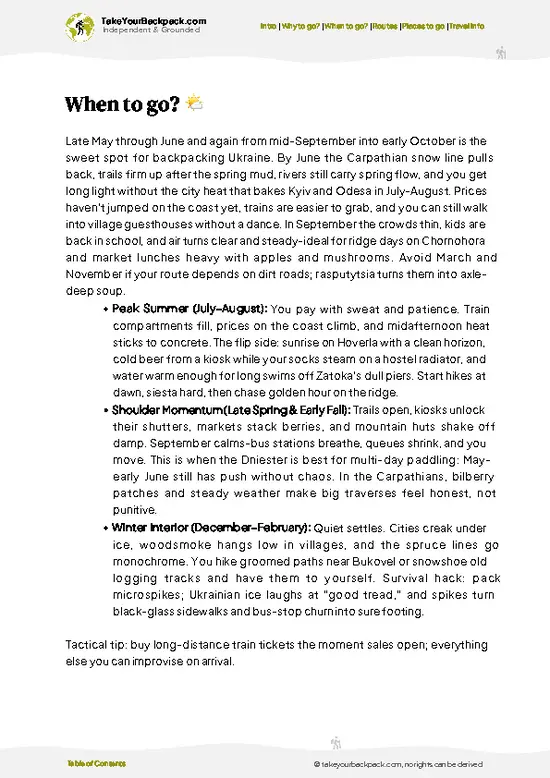 example page 3 from our offline Travel Guide for Ukraine