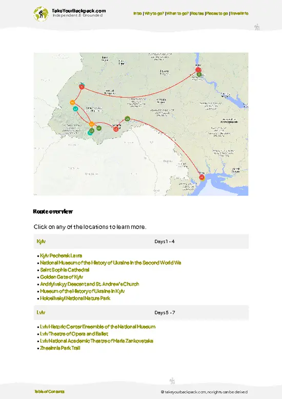 example page 4 from our offline Travel Guide for Ukraine