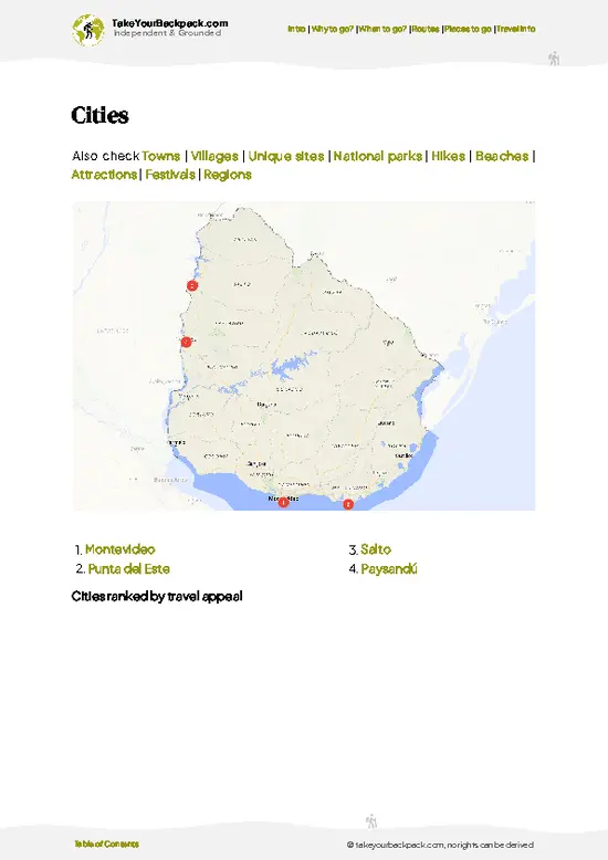 example page 6 from our offline Travel Guide for Uruguay