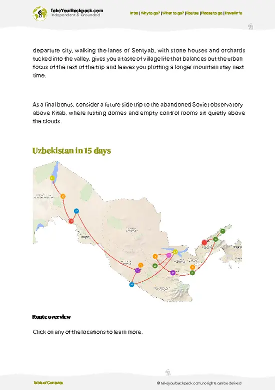 example page 4 from our offline Travel Guide for Uzbekistan