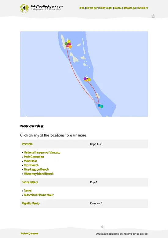 example page 4 from our offline Travel Guide for Vanuatu