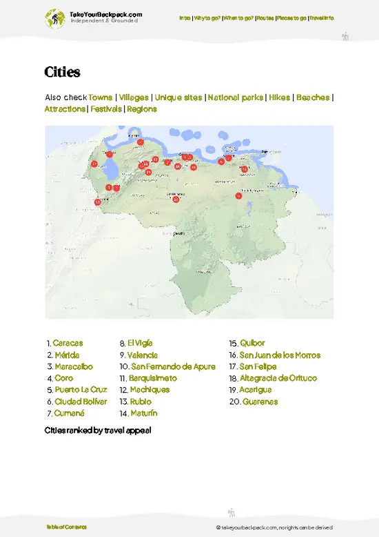 example page 6 from our offline Travel Guide for Venezuela