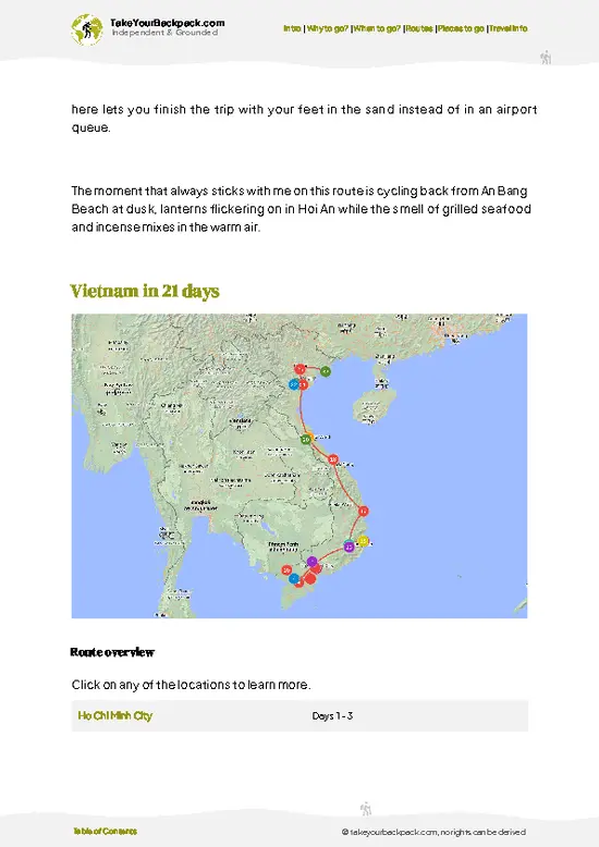 example page 4 from our offline Travel Guide for Vietnam