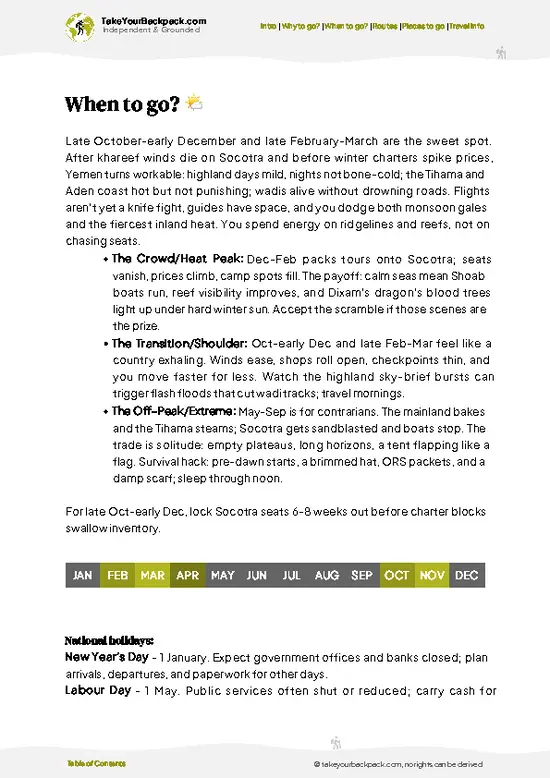example page 3 from our offline Travel Guide for Yemen