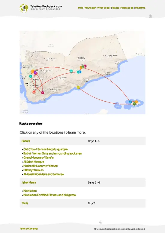 example page 4 from our offline Travel Guide for Yemen