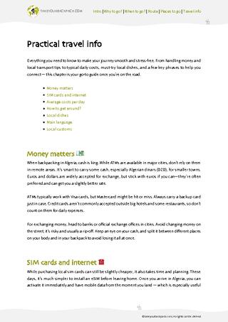 example page 4 from our offline Travel Guide for Algeria