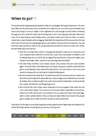 example page 1 from our offline Travel Guide for Angola