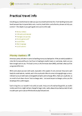 example page 4 from our offline Travel Guide for Armenia