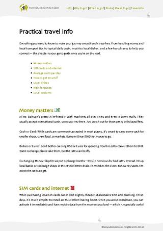 example page 4 from our offline Travel Guide for Bahrain