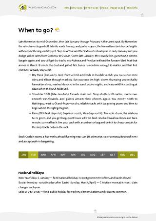 example page 1 from our offline Travel Guide for Benin