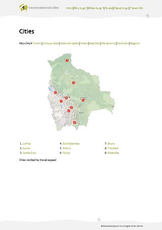 example page 3 from our offline Travel Guide for Bolivia
