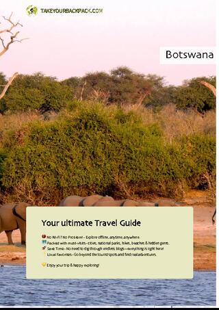 example page 0 from our offline Travel Guide for Botswana