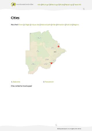example page 3 from our offline Travel Guide for Botswana