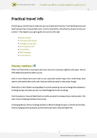 example page 4 from our offline Travel Guide for Bulgaria