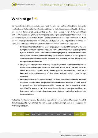 example page 1 from our offline Travel Guide for Cameroon