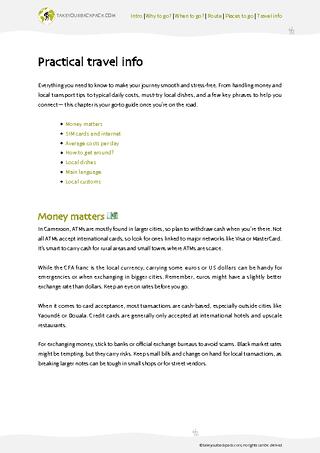 example page 4 from our offline Travel Guide for Cameroon