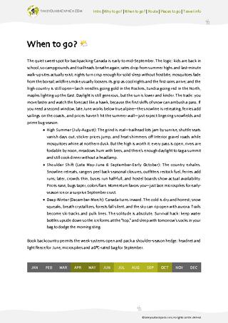 example page 1 from our offline Travel Guide for Canada