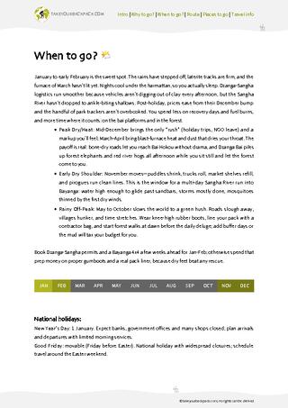example page 1 from our offline Travel Guide for Central African Republic