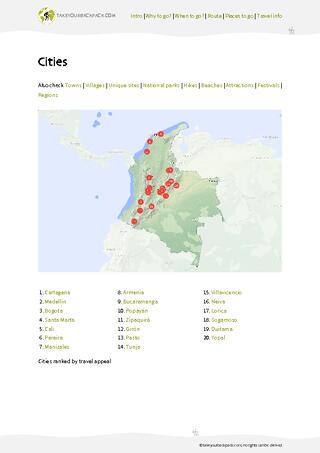 example page 3 from our offline Travel Guide for Colombia