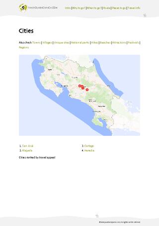 example page 3 from our offline Travel Guide for Costa Rica