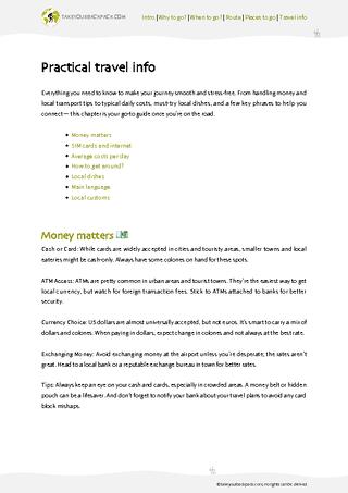 example page 4 from our offline Travel Guide for Costa Rica