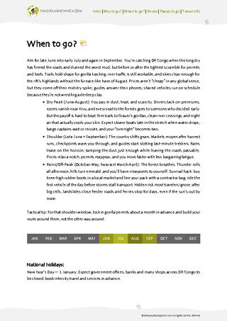 example page 1 from our offline Travel Guide for Democratic Republic of the Congo