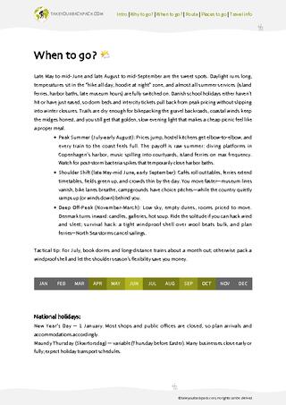 example page 1 from our offline Travel Guide for Denmark